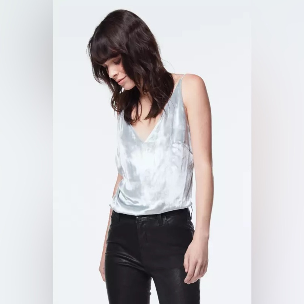 J BRAND Lucy v neck Camisole Top in Velvet Silver